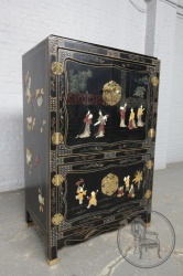 Старинный комод в ориентальном стиле с росписью и инскрустацией код. BE4096983