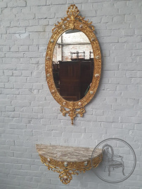 Старинное французское бронзовое зеркало с консолью код. BE106974