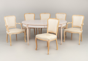 Старинный стол и стулья (6 шт.) код. RM73190