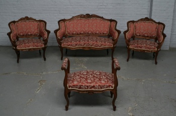 Антикварный набор для гостиной с флоральной резьбой код. BE4097001