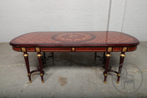 картинка Старинный французский комплект для столовой из ореха с бронзой в стиле ампир салоне старинных вещей "Шебби" являющийся официальным дистрибьютором в России и Беларуси