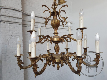 Старинная бронзовая люстра на 12 рожков код. BE107052