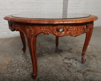 Антикварный столик из дуба с ротангом код. BE107159