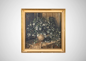 Старинная картина с букетом код. RM4166092