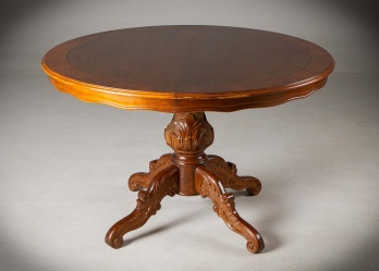 Старинный французский стол из красного дерева с массивным подстольем код. RM4165561