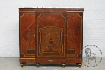 Антикварный шкаф в стиле арт-деко из красного дерева с инкрустацией код. BE107600