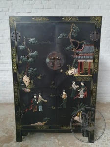 картинка Старинный китайский комод с росписью и инкрустацией салоне старинных вещей "Шебби" являющийся официальным дистрибьютором в России и Беларуси