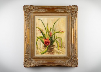 Старинная картина с кактусом код. RM4165121