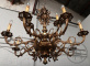 Антикварная бронзовая люстра с растительным орнаментом код. BE107074 фото 1