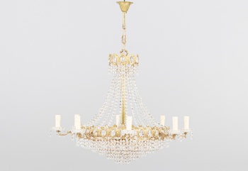 Старинная люстра в стиле Барокко, латунь с хрусталем код.&nbsp;RM4100889