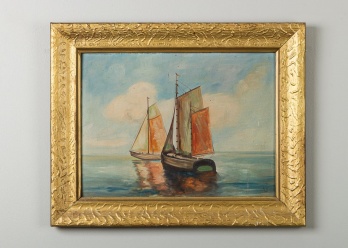 Старинная картина с парусником код. RM4165048