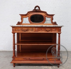 картинка Антикварный открытый комод с зеркалом салоне старинных вещей "Шебби" являющийся официальным дистрибьютором в России и Беларуси