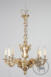 Антикварная бронзовая люстра с маскаронами код. BE107644