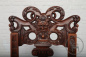 Антикварные ореховые кресла (2 шт.) со сквозной резьбой, изображающей голову мифического существа код. BE4096747 фото 3