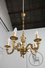 Антикварная бронзовая люстра на 5 рожков код. BE107203