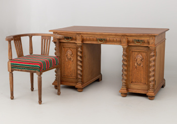 Антикварный письменный стол и угловое кресло код. RM50840