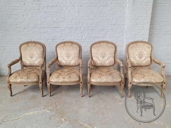 Антикварные кресла с ореховым каркасом в стиле Людовика XVI (4 шт.) код. BE4165255