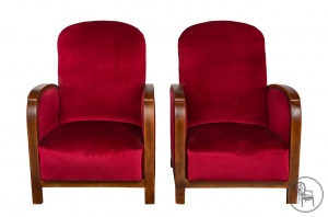 картинка Старинные кресла (пара) из березы в стиле арт-деко салоне старинных вещей "Шебби" являющийся официальным дистрибьютором в России и Беларуси