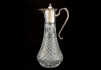 Старинный кувшин (декантер) с серебрением и узором стекла в в виде ромбов код.&nbsp;RM4101432