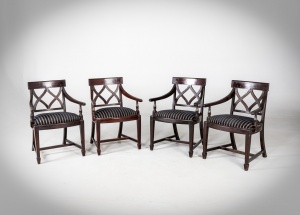 картинка Старинный комплект из четырех кресел, выполненных в стиле Регентства салоне старинных вещей "Шебби" являющийся официальным дистрибьютором в России и Беларуси