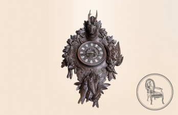 Антикварные настенные часы в охотничьем стиле код. VS1157