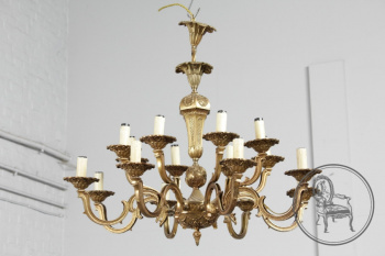 Антикварная люстра из бронзы на 16 свечей код. BE6165