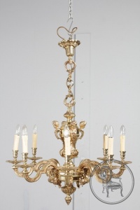 картинка Антикварная бронзовая люстра с ангелочками салоне старинных вещей "Шебби" являющийся официальным дистрибьютором в России и Беларуси