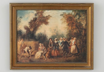 Старинная картина с изображением людей на фоне природы код. RM4165019