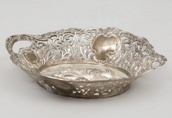 Винтажная посеребренная ажурная сухарница код. RM4101408