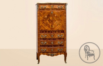 Антикварный ореховый секретер с мраморной столешницей код. VS1035