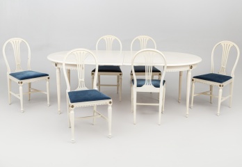 Старинный комплект для столовой - стол и 6 стульев код. RM4101455