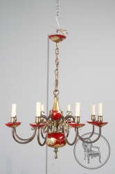 Старинная люстра из муранского стекла с позолотой и лепниной код. BE4097340