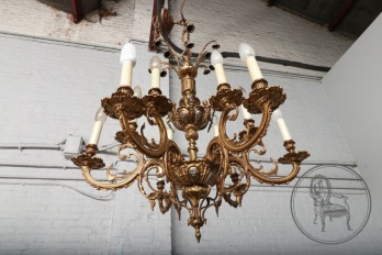 Старинная бронзовая люстра на 12 рожков код. BE4096993