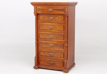 Старинный ореховый комод с резными колоннами код. RM4100671