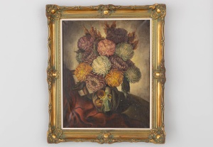 картинка Старинная картина букет в вазе салоне старинных вещей "Шебби" являющийся официальным дистрибьютором в России и Беларуси