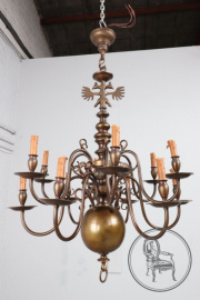 Антикварная люстра в фламандском стиле на 12 рожков код. BE107325