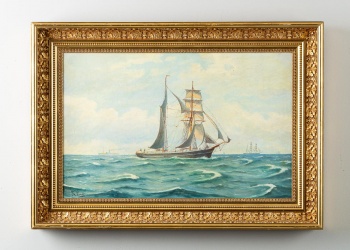 Старинная картина парусник код.&nbsp;RM4165077