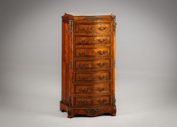 Антикварный французский секретер с бронзовыми накладками и мраморным верхом код. RM4144472