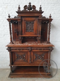 Антикварный ореховый буфет с мраморной столешницей код. BE4097457