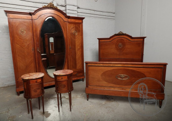 Антикварный спальный гарнитур из красного дерева в стиле ампир код. BE107304