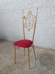 Старинный стул с ажурной латунной спинкой код. BE4145847