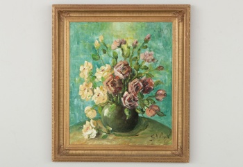 Старинная картина букет в вазе код.&nbsp;RM4164836