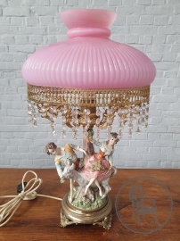 Старинна лампа из фарфора и латуни код. BE3259462