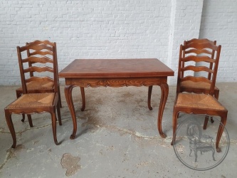Антикварный столовый набор из стола и 4-х стульев код. BE4097674