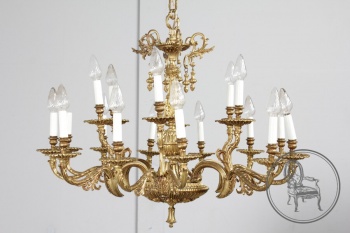 Старинная люстра с бронзовыми подсвесками код. BE4096698