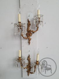 Антикварные бра (2 шт.) из бронзы с хрусталем код. BE107046