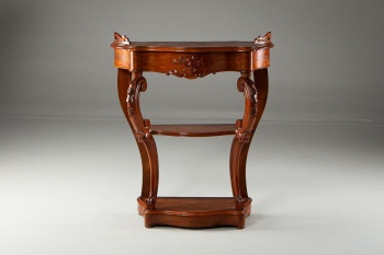 Антикварный консольный столик из красного дерева с цветочной резьбой код. RM4111008