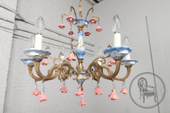 Старинная люстра из цветного фарфора код. BE4096732