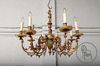 Старинная люстра из бронзы и оникса код. BE107577