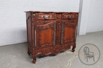 Антикварный комод в стиле кантри с цветочным орнаментом и вставками из металла код. BE107389